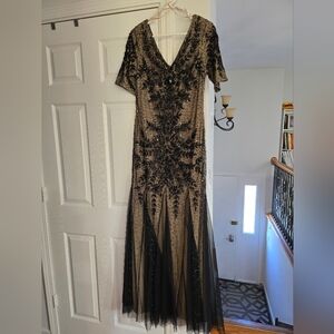 Adrianna papell black beaded dress size 10